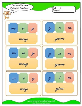 y sesi Hece Kartları